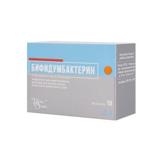 Бифидумбактерин лиофилизат для приготовления раствора для приёма внутрь и местного применения 5доз флаконы №10