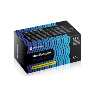 Ивабрадин Медисорб таблетки покрытые плёночной оболочкой 7,5мг №56