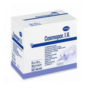 Космопор I.V. повязка самоклеящаяся для фиксации катетеров и канюль 8х6см №50