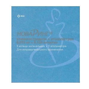 НоваРинг кольца вагинальные 0.015мг+0.120 мг/сутки с аппликатором №3