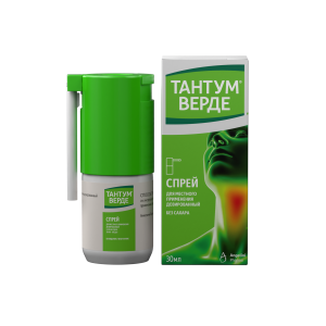 Тантум Верде спрей для местного применения дозированный 0,255мг/доза флакон 30мл