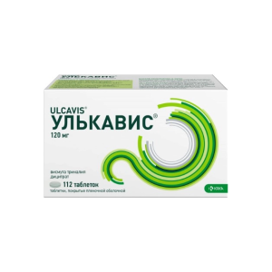 Улькавис таблетки покрытые пленочной оболочкой 120мг №112