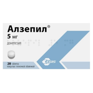Алзепил таблетки покрытые плёночной оболочкой 5мг №28