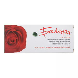 Белара таблетки покрытые плёночной оболочкой 2мг+0,03мг №21