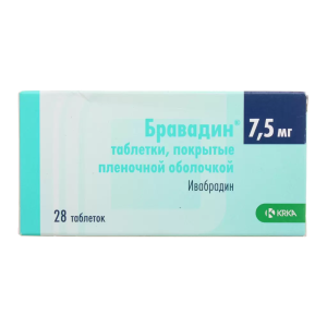 Бравадин таблетки покрытые плёночной оболочкой 7,5мг №28
