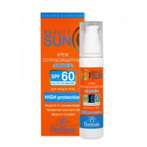 Бьюти Cан крем солнцезащитный барьер SPF60 для лица и тела флакон 75мл 