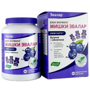 Бэби формула Мишки Эвалар иммунитет пастилки жевательные 2,5г №60 