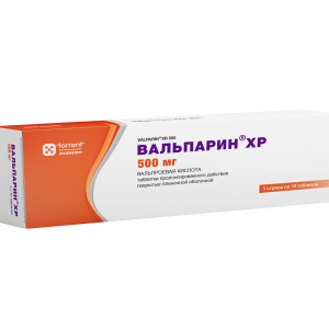 Вальпарин ХР таблетки пролонгированного действия покрытые плёночной оболочкой 500мг №30
