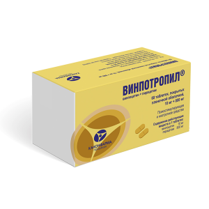 Винпотропил таблетки покрытые пленочной оболочкой 10мг+ 800мг №60