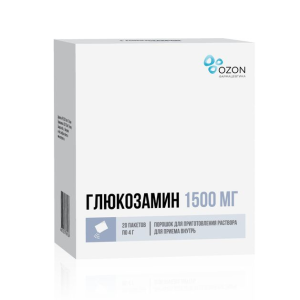 Глюкозамин порошок для приготовления раствора для приёма внутрь 1500мг пакеты 4г №20 