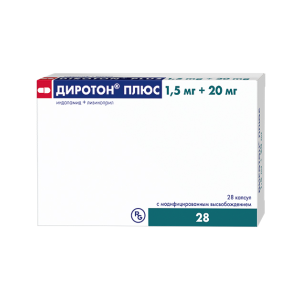 Диротон Плюс капсулы с модифицированным высвобождением 1,5мг+20мг №28
