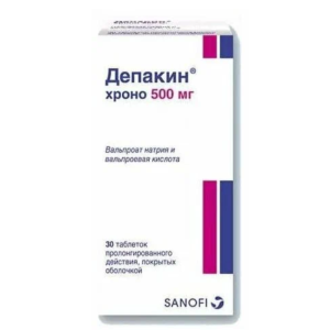 Депакин хроно таблетки пролонгированного действия покрытые оболочкой 500мг №30