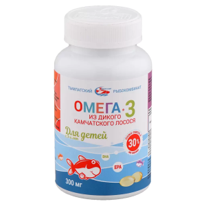 Омега-3 из дикого камчатского лосося для детей с 3-х лет капсулы 300мг №250