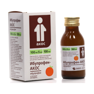Ибупрофен-Акос суспензия для приёма внутрь для детей с ароматом апельсина 100мг/5 мл флакон 100мл