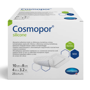 Космопор силикон повязка самоклеящаяся с впитывающей подушечкой и контактным слоем из силикона 10х8см №25