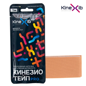 Кинексиб Кинезио тейп PRO бинт нестерильный адгезивный восстанавливающий бежевый 1мх5см