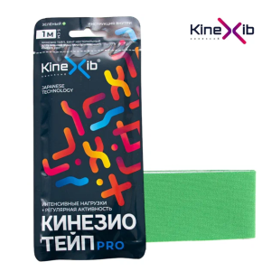 Кинексиб Кинезио тейп PRO бинт нестерильный адгезивный восстанавливающий зеленый 1мх5см