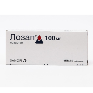 Лозап таблетки покрытые плёночной оболочкой 100мг №30