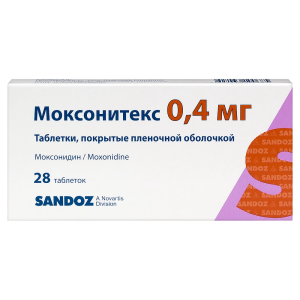 Моксонитекс таблетки покрытые плёночной оболочкой 0,4мг №28