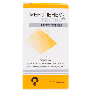 Меропенем-ЛекСВМ порошок для приготовление раствора для внутривенного введения 1г флакон №1