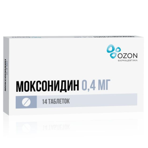 Моксонидин таблетки покрытые плёночной оболочкой 0,4мг №14
