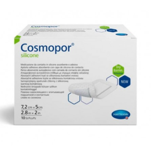 Космопор силикон повязка самоклеящаяся с впитывающей подушечкой и контактным слоем из силикона 7,2х5см №10