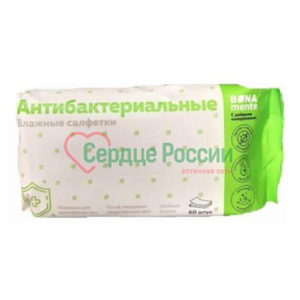 Вona Мente антибактериальные влажные салфетки №60