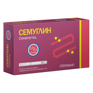 Семуглин раствор для подкожного введения 0,25/0,5 мг/доза шприц-ручка 3 мл №1