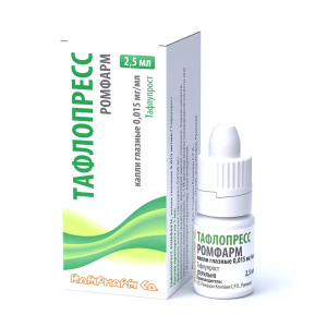 Тафлопресс Ромфарм капли глазные 0,015мг/мл флакон 2,5мл 