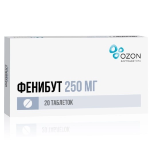 Фенибут таблетки 250мг №20