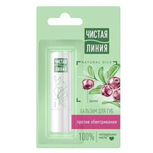 Чистая линия бальзам для губ против обветрив. брусника,масло облепихи 4г (810)