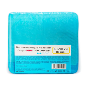 ЭлараKids эконом пеленки впитывающие 60х90см №10