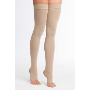 Чулки компрессионные до бедра с открытым мыском с силиконом II кл. кп. ЧСК2 (П)-К р.3 (кремовый)