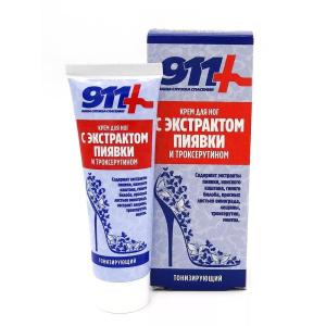 911 крем тонизирующий для ног с экстрактом пиявки и троксерутином 85мл