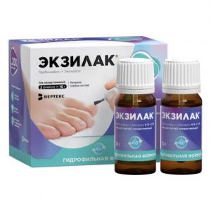Экзилак лак для ногтей лекарственный 4%+3% флакон 10г №2 + пилочка для ногтей №30