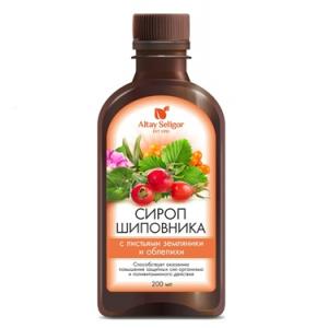 Алтай-селигор сироп шиповника с листьями облепихи и земляники 250мл