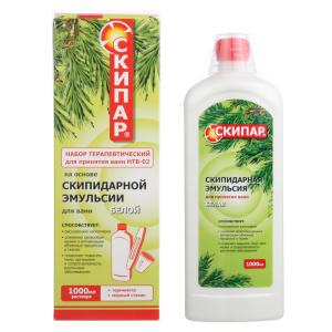 Скипар набор терапевтический для принятия ванн НТВ-02 эмульсия для ванн белая флакон 1000мл