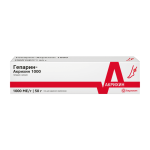 Гепарин-Акрихин 1000 гель для наружного применения 1000МЕ/г туба 50г