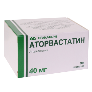Аторвастатин таблетки покрытые плёночной оболочкой 40мг №90