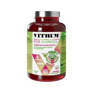 Витрум Кидс мармеладки жевательные со вкусом яблока для детей от 3 до 10 лет массой 3500мг №60