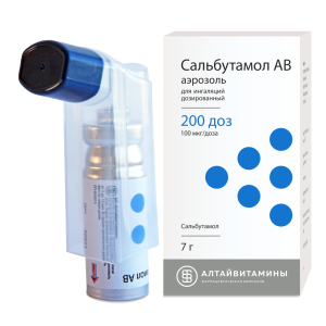 Сальбутамол АВ аэрозоль для ингаляций дозированный 100 мкг/доза флакон 200доз