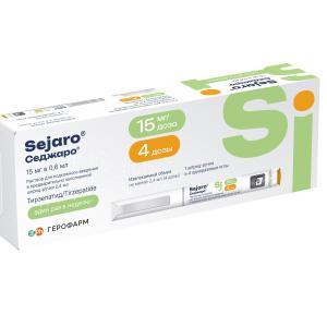 Седжаро раствор для подкожного введения 15мг/доза шприц-ручка 2,4мл №1 + игла №4