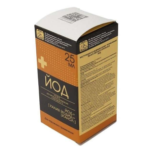  Йод раствор для наружного применения спиртовой 5% флакон 25мл