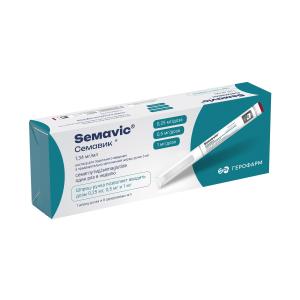 Семавик раствор для подкожного введения 0,25/0,5/1мг/доза картридж 3мл в шприц-ручке №1 в комплекте с иглами №4
