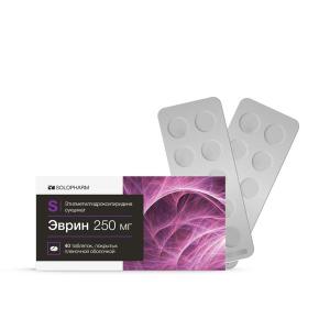 Эврин таблетки покрытые пленочной оболочкой 250мг №40