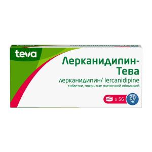 Лерканидипин-Тева таблетки покрытые плёночной оболочкой 20мг №56