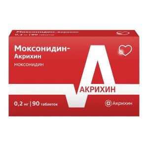 Моксонидин-Акрихин таблетки покрытые плёночной оболочкой 0,2мг №90