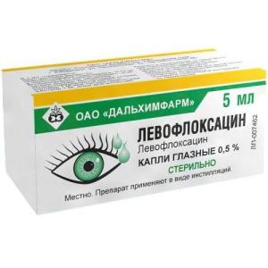 Левофлоксацин капли глазные 0,5% флакон-капельница 5мл 