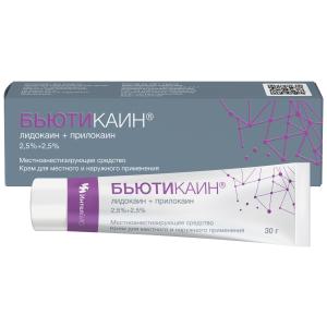 Бьютикаин крем для местного и наружного применения 2,5%+2,5% туба 30г