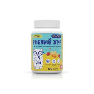 Детский рыбный жир BioForte капсулы со вкусами клубники клубника, малина, мультифрукт №120